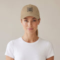 Plâtre Dad Hat — AWSM Atelier in Sahara Khaki, shown on the AWSM house model