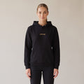 Regalia Hoodie — AWSM Aurum in Onyx Black, shown on the AWSM house model