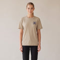 Terre Organic Tee — AWSM Atelier in Desert Dust, shown on the AWSM house model